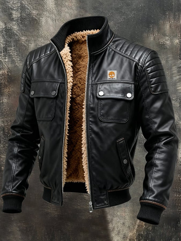 Herenjas Canada | Chaqueta de imitación cuero con hombros acolchados