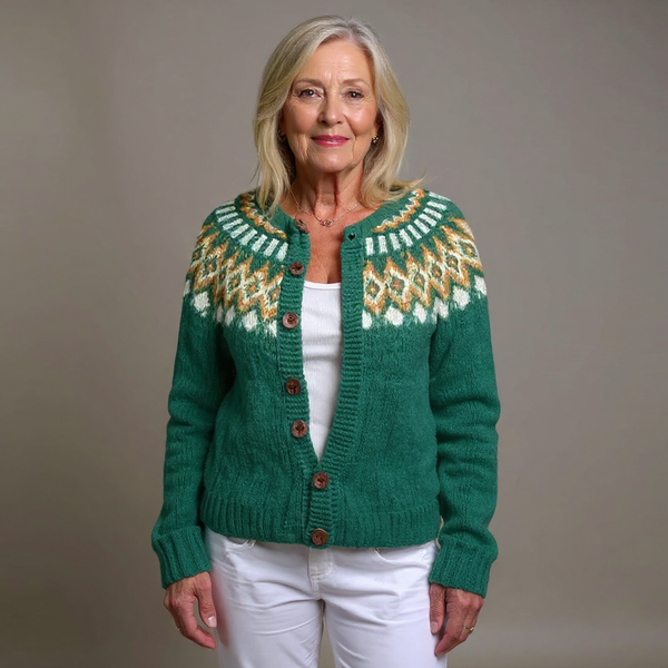 Clara - Cárdigan Vintage de Lana Clásica Islandesa